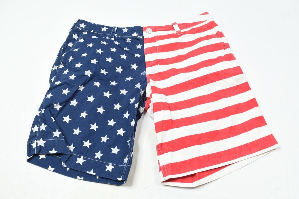 Bonobos American Flag 4th of July Shorts Mens 34 Stars and Stripes Cotton Casual